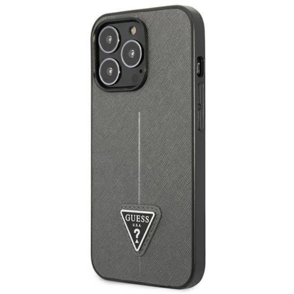 GUESS iPhone 14 Pro Skal Saffiano Triangle Logo - Silver