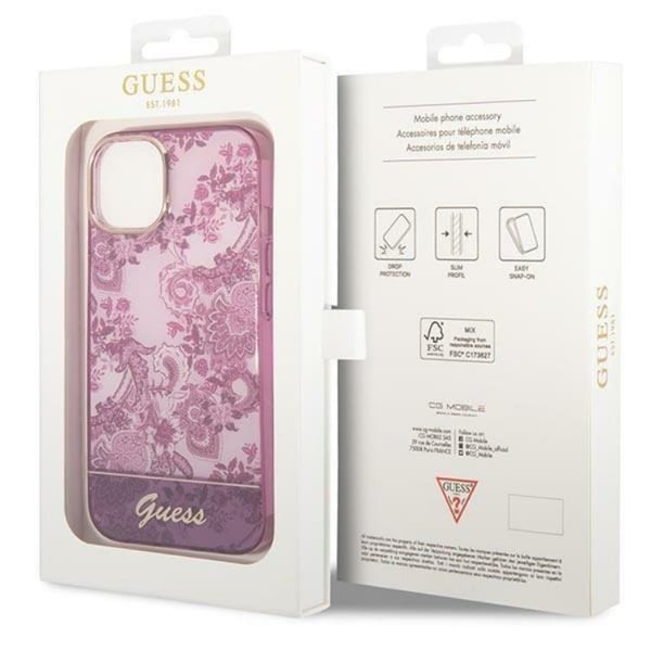 GUESS iPhone 14 Plus -kuori Porcelain Collection - Fuschia