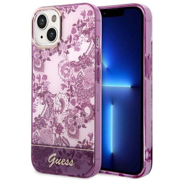 GUESS iPhone 14 Plus -kuori Porcelain Collection - Fuschia