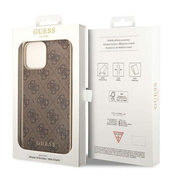 GUESS iPhone 14 Pro Skal Charms Collection - Brun