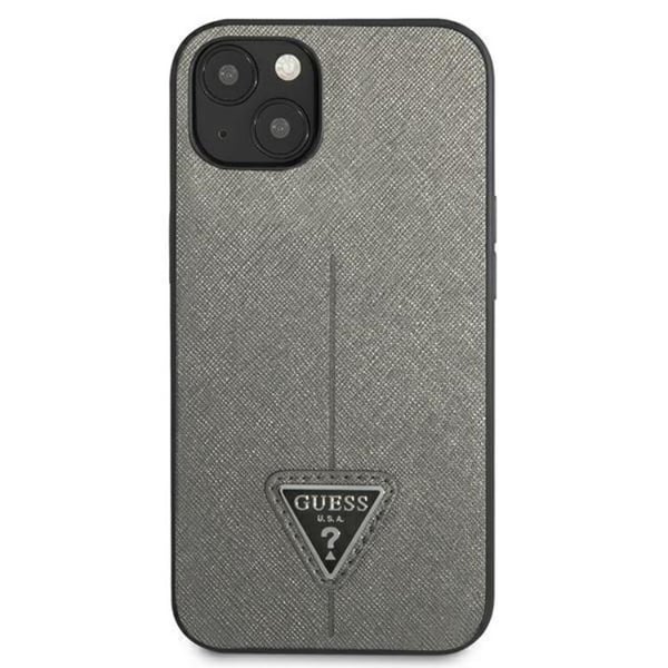 Guess iPhone 13 Mini Skal Saffiano Triangle Logo - Silver