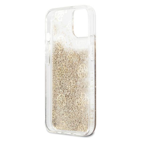 Guess iPhone 13 mini Skal Peony Liquid Glitter - Guld