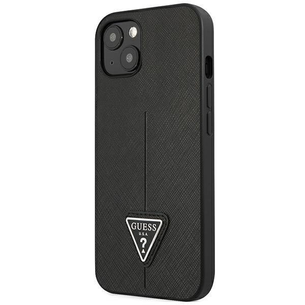 GUESS iPhone 14 Plus Skal Saffiano Triangle Logo - Svart