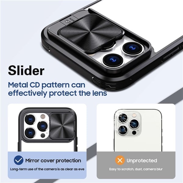 iPhone 14 Plus Skal Camera Slider - Svart