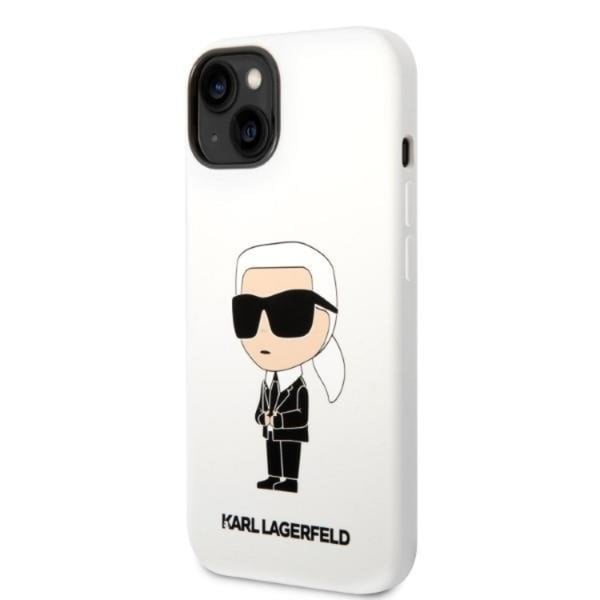 Karl Lagerfeld iPhone 14 Plus Skal Silicone Ikonik - Vit