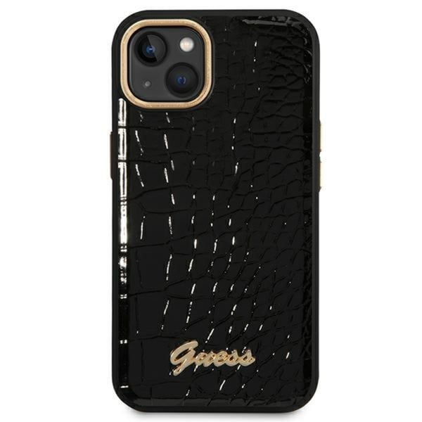 GUESS iPhone 14 Plus Skal Croco Collection - Svart