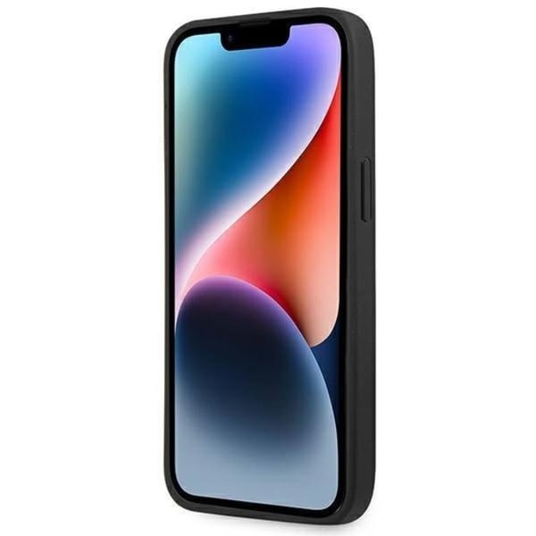 BMW iPhone 14 Plus Skal Läder Stamp - Svart