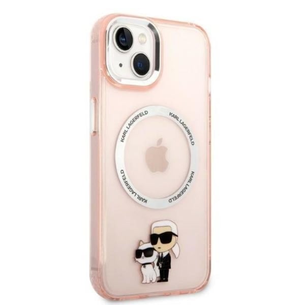 Karl Lagerfeld iPhone 14 Plus Skal Magsafe Iconic Karl & Choupette - Rosa