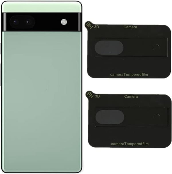 [2-PACK] Google Pixel 6a Härdat glas Kameralinsskydd - Svart