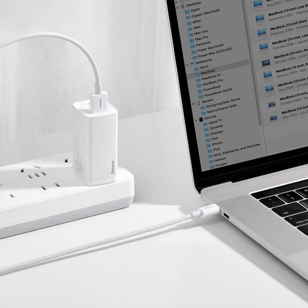 Baseus Superior USB-C til USB-A kabel 66 W 1m - Hvid