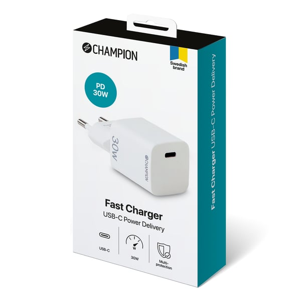 Champion Snabbladdare USB-C PD 30W - Vit