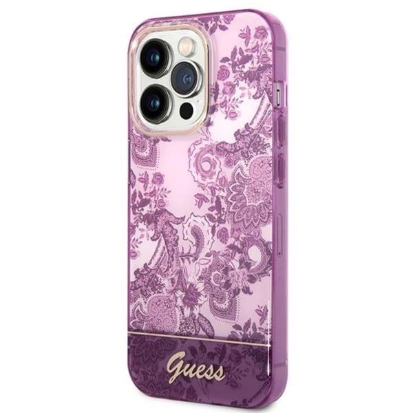 GUESS iPhone 14 Pro Max Skal Porcelain Collection - Fuschia