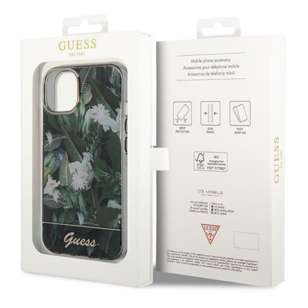 GUESS iPhone 14 Plus Skal Jungle Collection - Grön