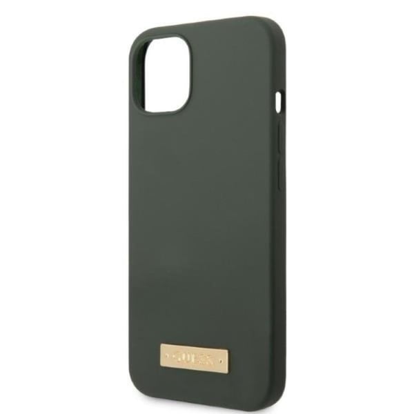 Guess iPhone 13 -kuori MagSafe Silicone Logo Plate - Khaki