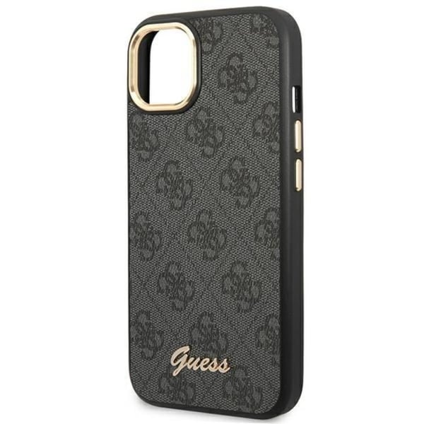 GUESS iPhone 14 Skal Vintage Gold Logo - Svart