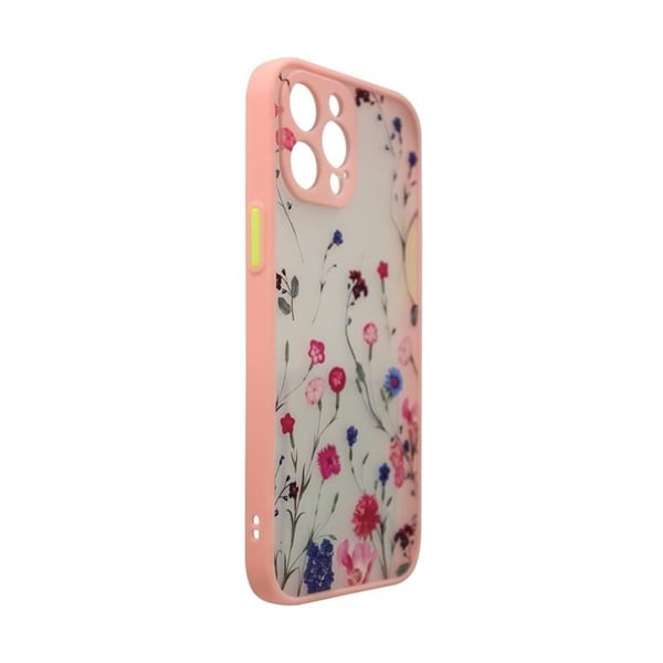 iPhone 12 Pro Max Skal Flower Design - Rosa