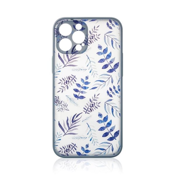 iPhone 12 Pro Max Kuori Kukka Design - Tummansininen