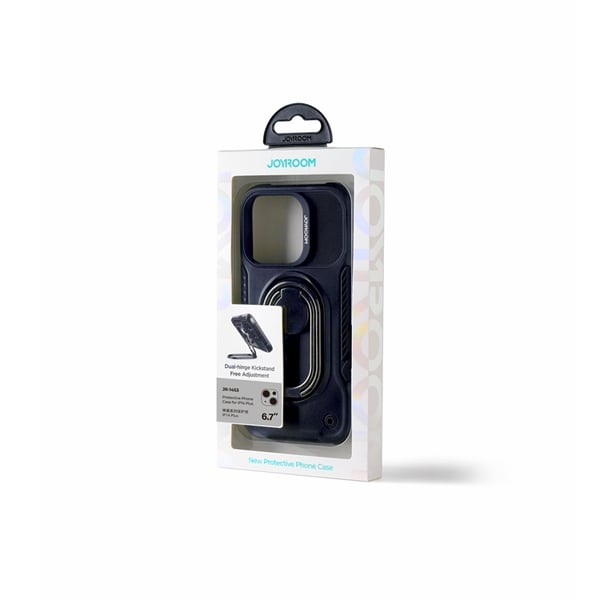 Joyroom iPhone 14 Plus Skal Ringhållare Dual Hinge - Svart