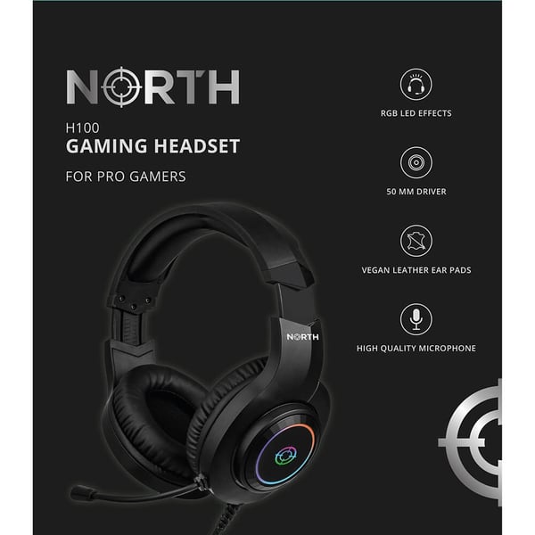 NORTH Gaming-kuulokemikrofoni H100 RGB
