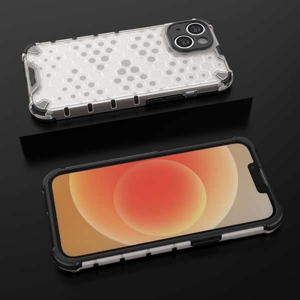 iPhone 14 Skal Honeycomb Armored Hybrid - Transparent
