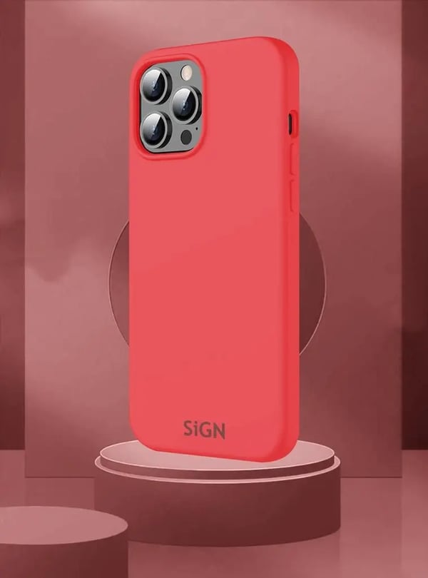 SiGN iPhone 14 Pro Max Skal Liquid Silicone - Vattenmelonsröd