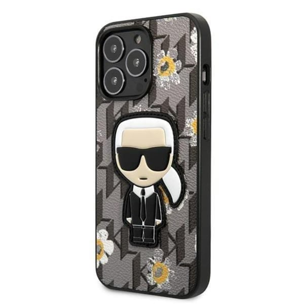 Karl Lagerfeld iPhone 13 Pro Skal Flower Ikonik Karl - Grå