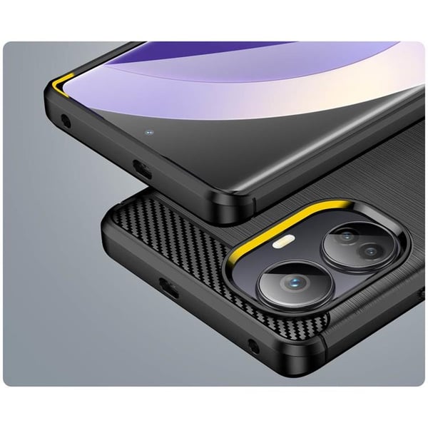 Realme 10 Pro Plus Skal Silicone Carbon - Svart