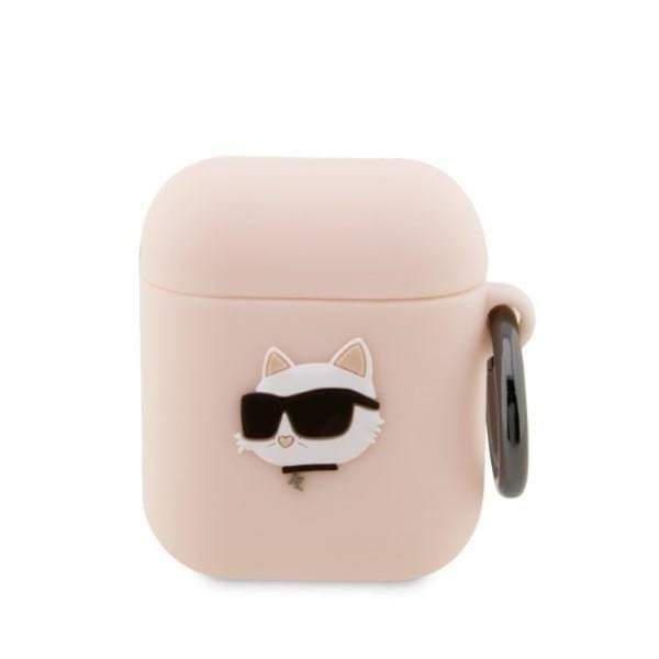Karl Lagerfeld AirPods 1/2 Silikonikuori Choupette Head 3D - Pinkki Karl Lagerfeld AirPods 1/2 Silikonikuori Choupette Head 3D - Pinkki