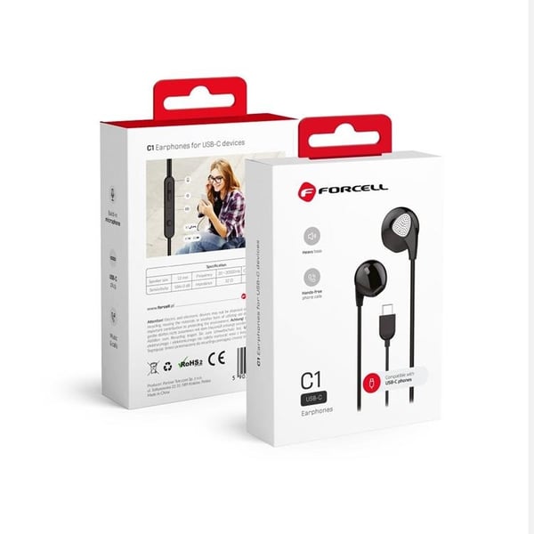 Forcell In-ear Hörlurar Premuim Sound - Svart