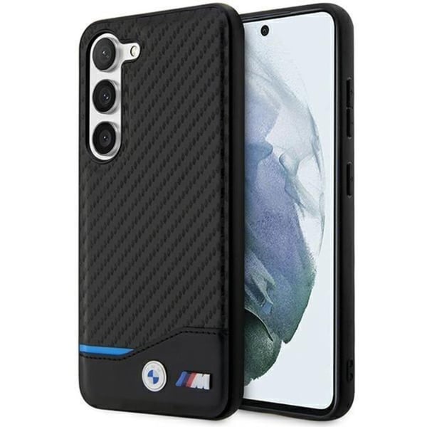 BMW Galaxy S23 Plus Cover Læder Kulstof - Sort