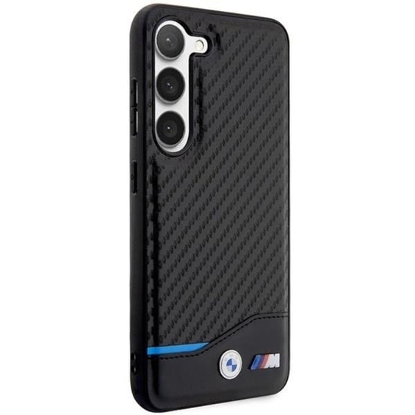 BMW Galaxy S23 Plus Cover Læder Kulstof - Sort