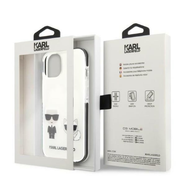 Karl Lagerfeld iPhone 13 mini Skal Karl & Choupette - Vit