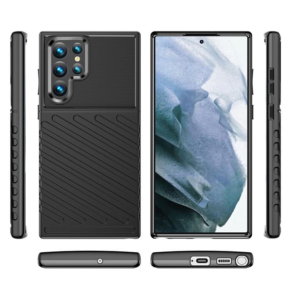 Galaxy S23 Ultra Kuori Thunder Twill - Musta