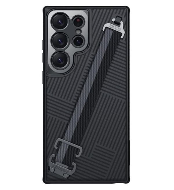 Nillkin Galaxy S23 Ultra Skal Stripe Handrem - Svart