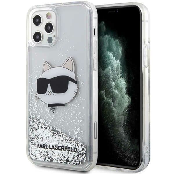 Karl Lagerfeld iPhone 12/12 Pro Skal Liquid Glitter Choupette Head - Silver Karl Lagerfeld iPhone 12/12 Pro Skal Liquid Glitter Choupette Head - Silver