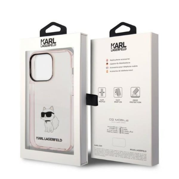 Karl Lagerfeld Mobilskal till iPhone 14 Pro Ikonik Choupette - Rosa