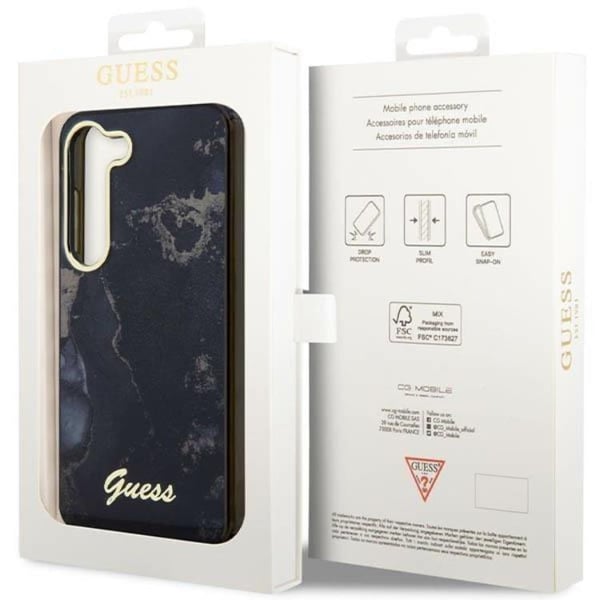 Guess Mobilskal till Galaxy S23 Plus Golden Marble Collection - Svart