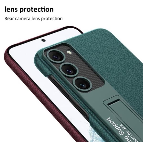 GKK Telefontaske til Galaxy S23 Kickstand PU Læder - Grøn