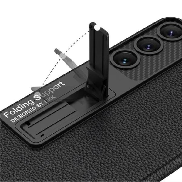 GKK Mobilskal till Galaxy S23 Plus Kickstand PU-Läder - Vinröd