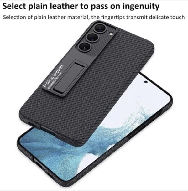GKK Mobilskal till Galaxy S23 Plus Kickstand PU-Läder - Vinröd