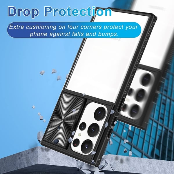 Telefontaske til Galaxy S22 Ultra Camera Slider - Sort