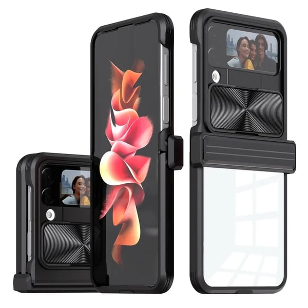 Mobilskal till Galaxy Z Flip 4 360 Kamera Slider - Svart