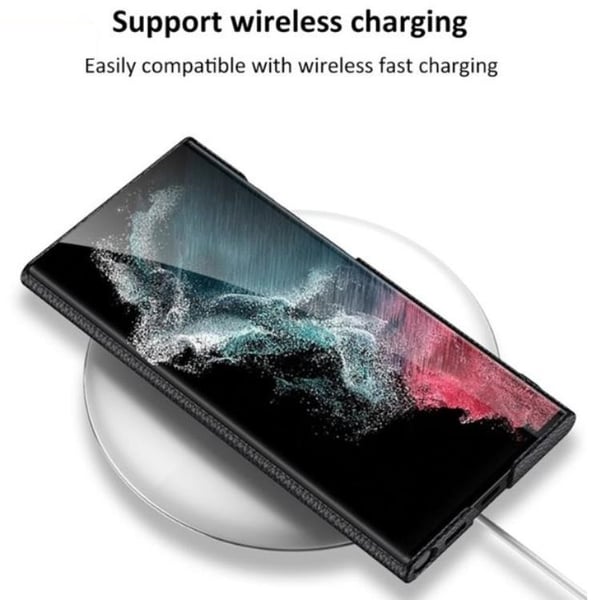 GKK Mobilskal till Galaxy S23 Ultra Kickstand PU-Läder - Carbon