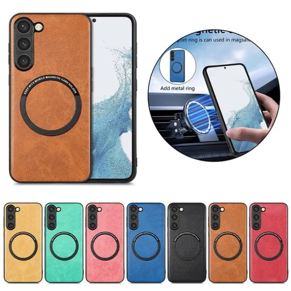 Mobiilikuori Galaxy S23 Plus Magsafe PU-nahka - Punainen