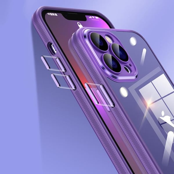 Telefontaske til iPhone 14 Pro Metal Kamera - Lilla