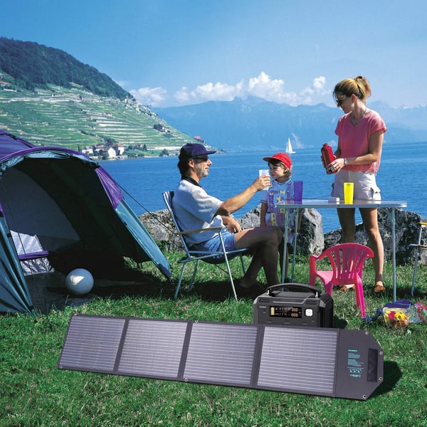 Choetech Foldable USB Till Typ-C Solladdare 100W - Svart