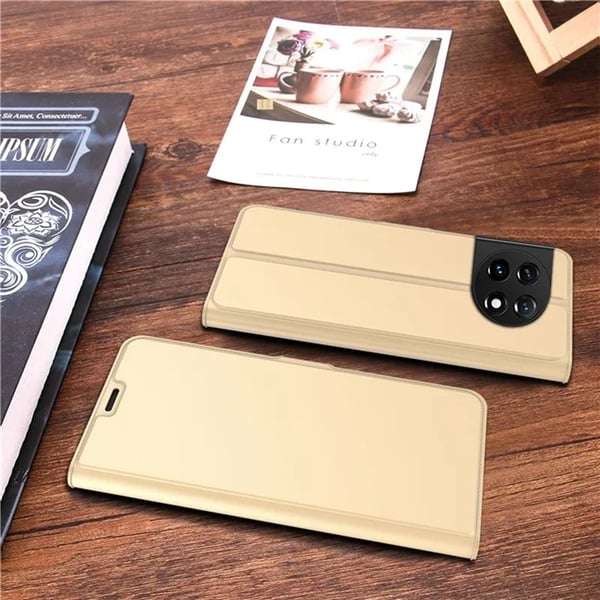 OnePlus 11 5G Plånboksfodral Flip Folio Kickstand - Guld