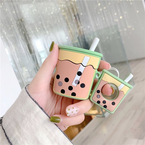 AirPods 1/2 Skal Boba Milk Tea Silikon - Beige