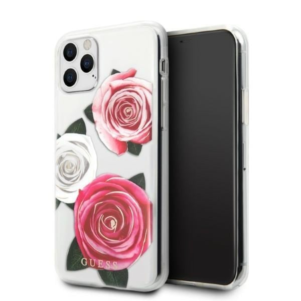 Guess Mobilskal till iPhone 11 Pro Flower Desire Pink White Rose
