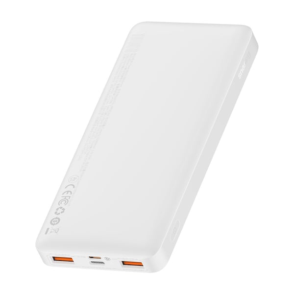 Baseus Powerbank 10000 mAh 20W Bipow + Micro-USB Kabel - Hvid